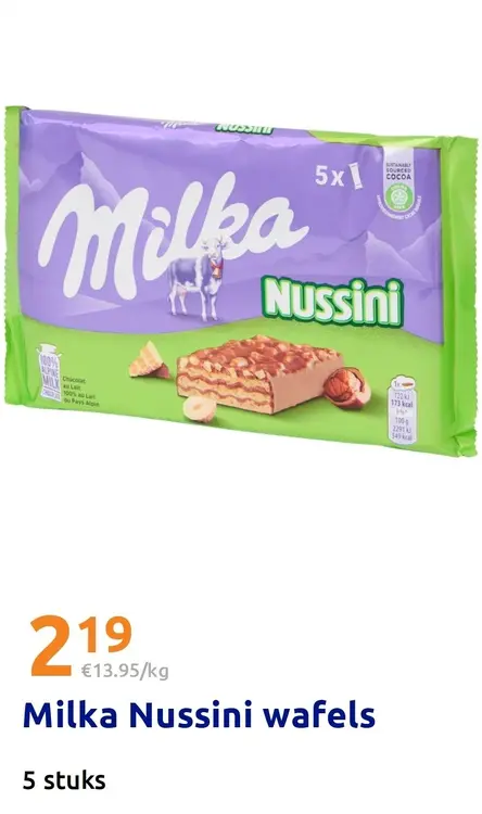 Aanbieding: Milka Nussini wafels