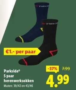 Aanbieding: 5 paar herenwerksokken