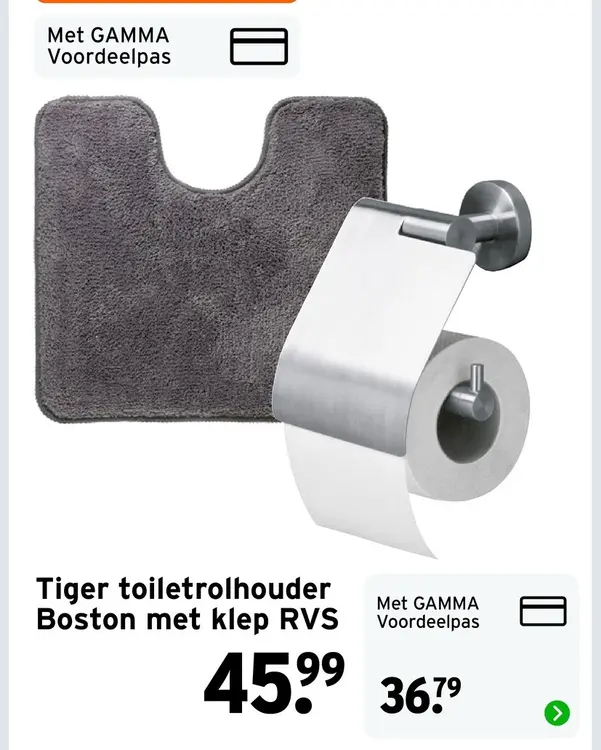 Aanbieding: Toiletrolhouder Boston met klep RVS