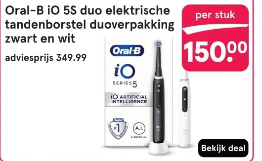 Aanbieding: Oral-B IO 5S duo elektrische tandenborstel duoverpakking