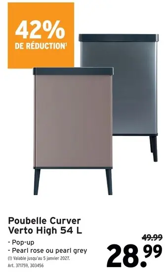 Offre: Poubelle Curver Verto High