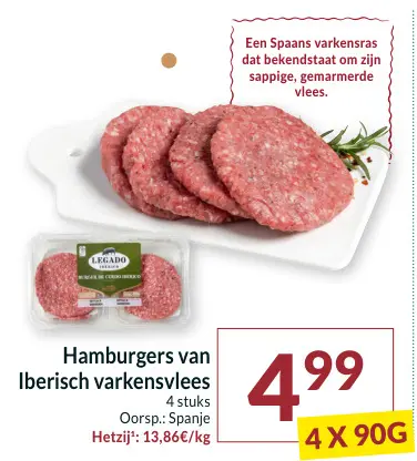 Promotie: Hamburgers van Iberisch varkensvlees