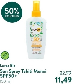 Aanbieding: Lovea Sun Spray Tahiti Monoi SPF50+ - 150ml