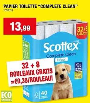Offre: Papier toilette "Complete Clean"