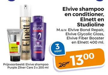 Aanbieding: Elvive shampoo en conditioner, Elnett en Studioline