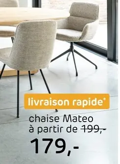 Offre: Mateo, chaise - 4-pieds - rough off black - Pala - Gris clair