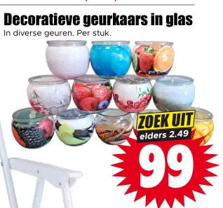 Aanbieding: Decoratieve geurkaars in glas