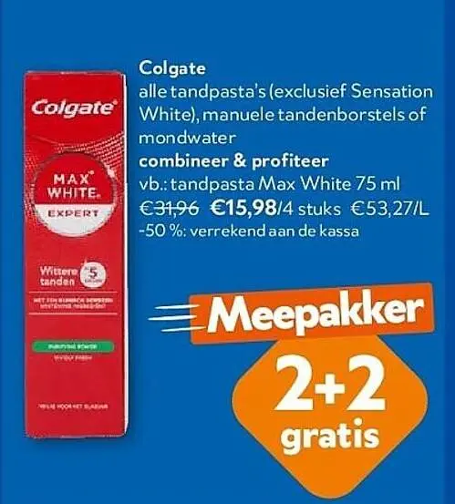 Promotie: Colgate tandpasta Max White