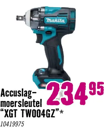 Aanbieding: Accu slagmoersleutel XGT TW004GZ 40V **gratis accu**