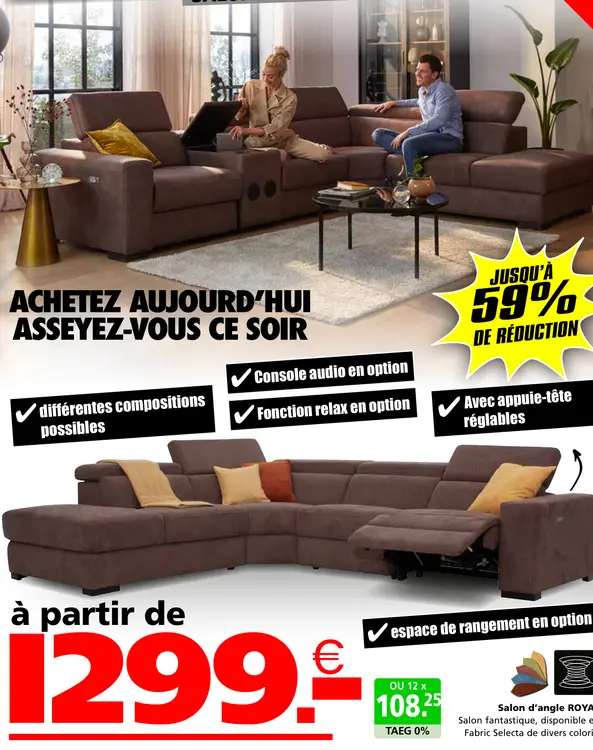 Offre: Salon d'angle ROYA