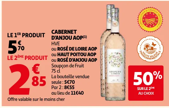 Promotie: Cabertnet D'Anjou AOP, Rosé de Loire AOP, Haut Poitou AOP, Rosé d'Anjou AOP