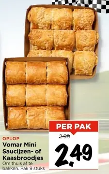 Aanbieding: Vomar Mini Saucijzen- of Kaasbroodjes