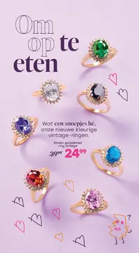 Aanbieding: Stalen goldplated ring vintage