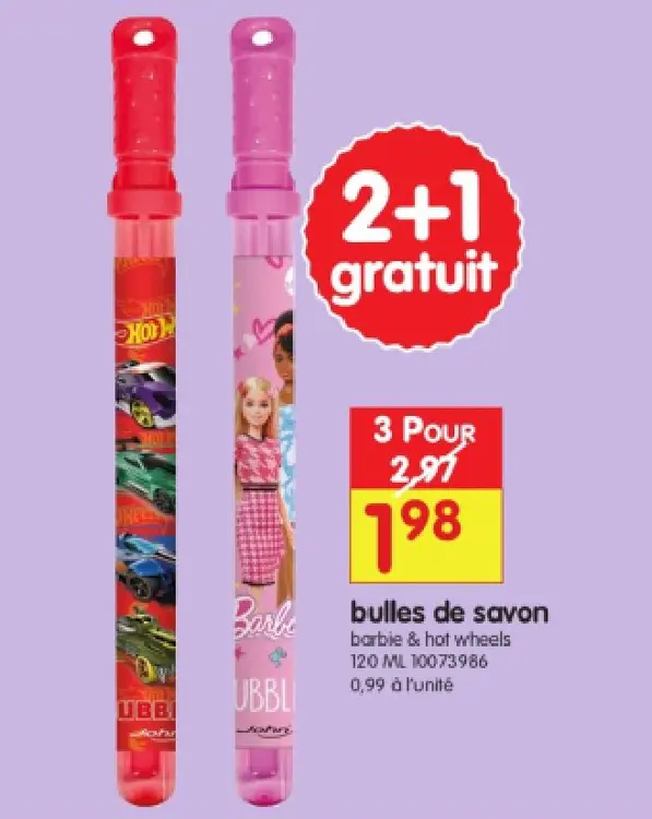Offre: bulles de savon
