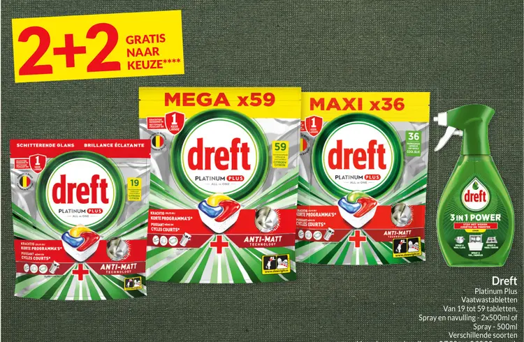 Promotie: Dreft Platinum Plus Vaatwastabletten