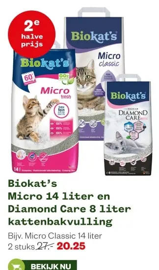 Aanbieding: Micro en Diamond Care kattenbakvulling