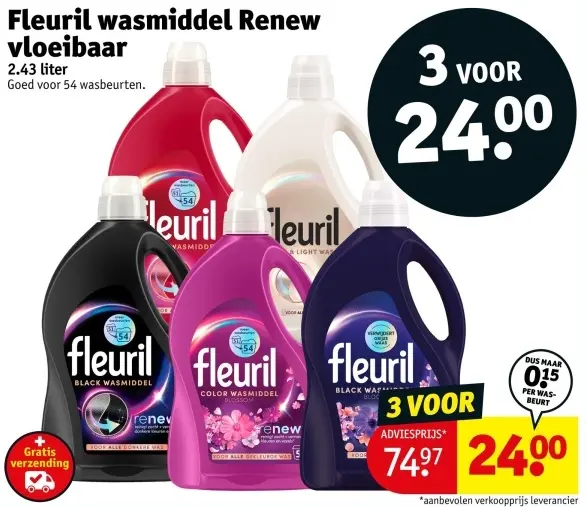 Aanbieding: Fleuril wasmiddel Renew vloeibaar