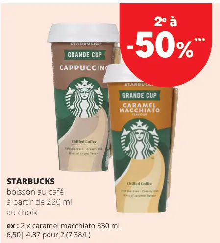 Offre: STARBUCKS boisson au café