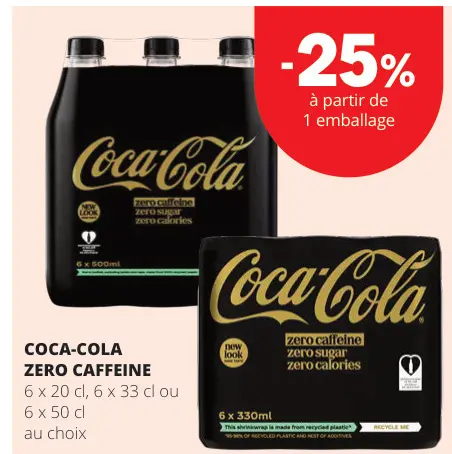 Offre: Coca-Cola Zero Caffeine