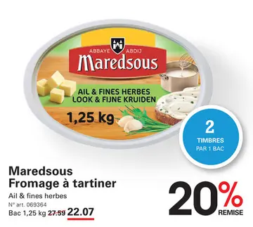 Offre: Maredsous Fromage à tartiner