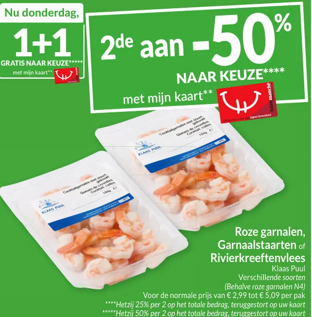 Promotie: Roze garnalen, Garnaalstaarten of Rivierkreef