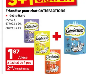 Offre: Friandise pour chat CATISFACTIONS
