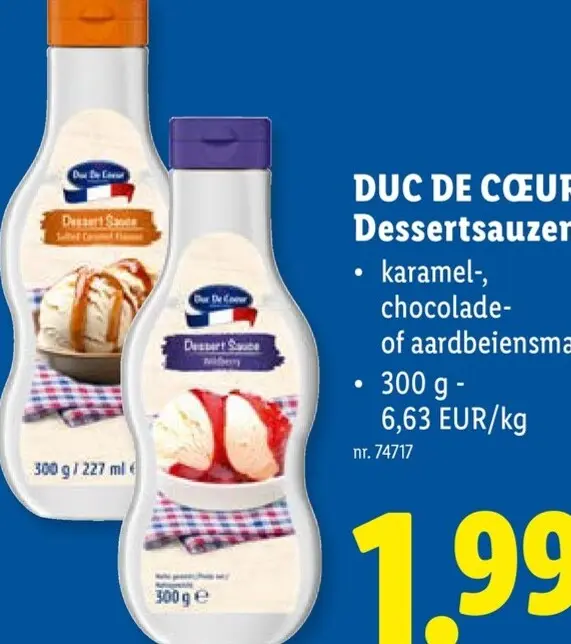 Promotie: Duc De Cœur Dessertsauzen