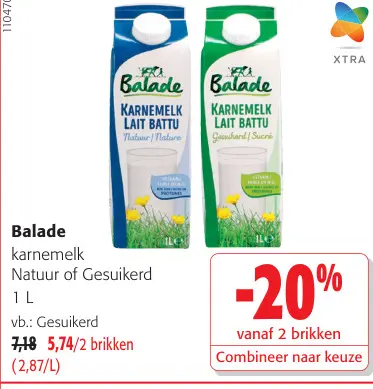 Promotie: karnemelk Natuur of Gesuikerd