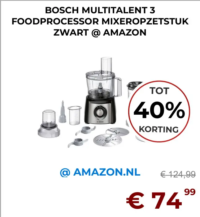 Aanbieding: Multitalent 3 foodprocessor mixeropzetstuk zw