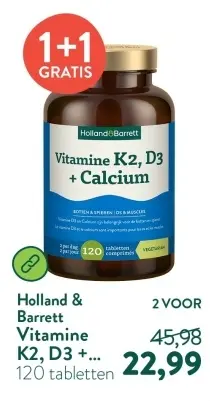 Aanbieding: Vitamine K2, D3 + Calcium