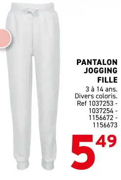 Offre: Pantalon jogging fille