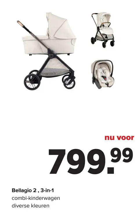 Promotie: Bellagio 2, 3-in-1 combi-kinderwagen