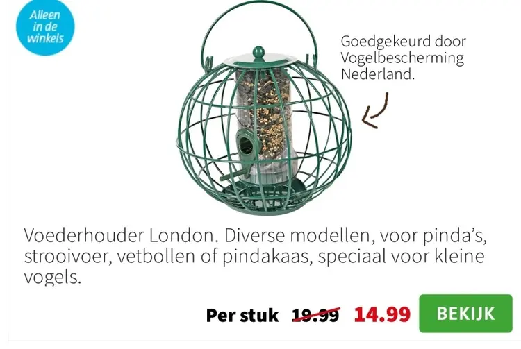 Aanbieding: Voederhouder London