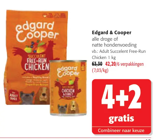 Promotie: Edgard & Cooper alle droge of natte hondenvoeding
