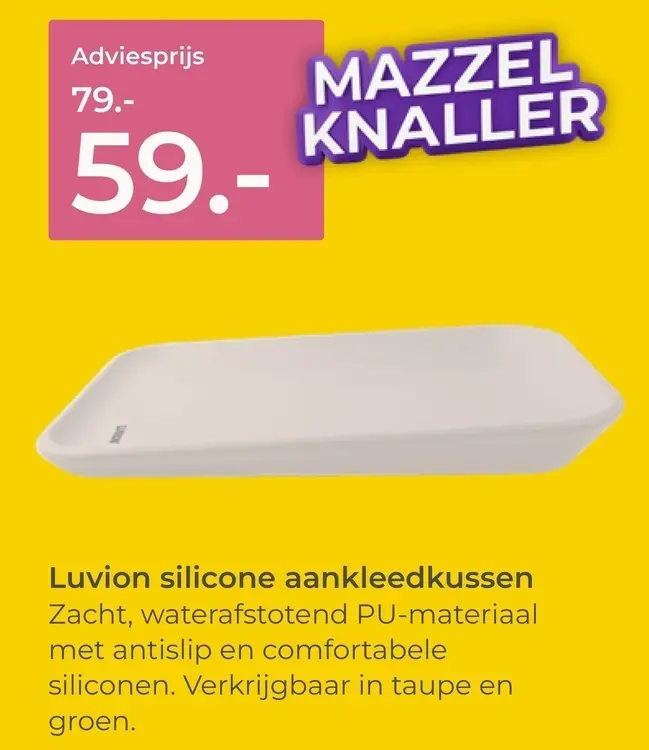 Aanbieding: Silicone aankleedkussen
