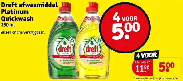 Aanbieding: Afwasmiddel Platinum Quickwash
