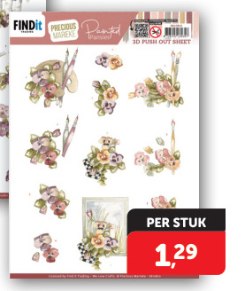 Aanbieding: Pm Painted pansies push out pansies and brushes