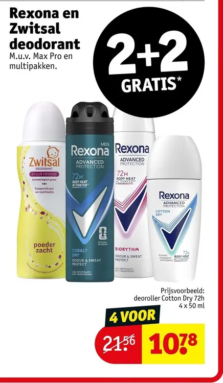 Aanbieding: Rexona en Zwitsal deodorant