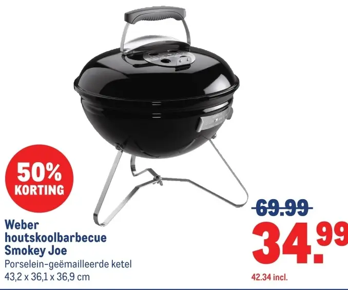 Aanbieding: houtskoolbarbecue Smokey Joe