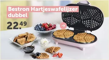 Aanbieding: Bestron Hartjeswafelijzer dubbel