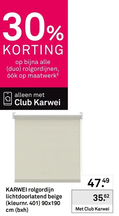 Aanbieding: Rolgordijn lichtdoorlatend beige