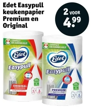 Aanbieding: Edet Easypull keukenpapier Premium en Original