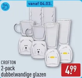 Aanbieding: 2-pack dubbeldwandige glazen