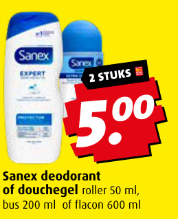 Aanbieding: Sanex deodorant of douchegel roller