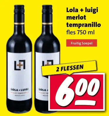 Aanbieding: Lola + Luigi merlot tempranillo