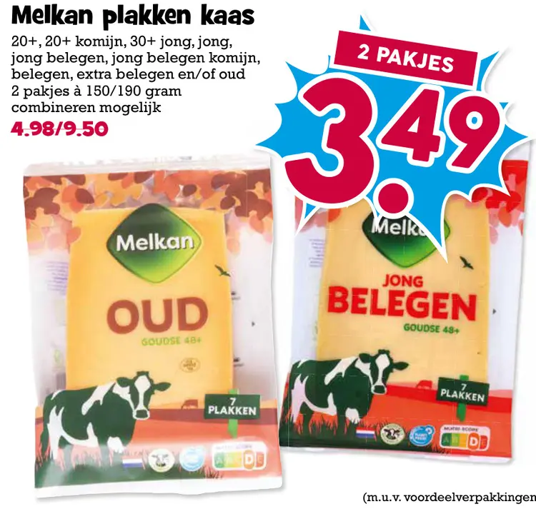 Aanbieding: Melkan plakken kaas
