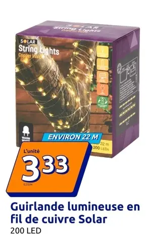 Offre: Guirlande lumineuse en fil de cuivre