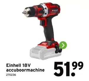 Aanbieding: Einhell 18V accuboormachine