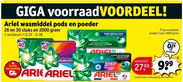 Promotie: Wasmiddel pods en poeder