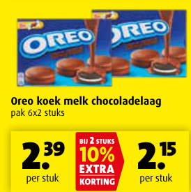 Aanbieding: Oreo koek melk chocoladelaag